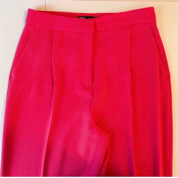 🏷️Zara Fuschia Pink Wide Leg Trouser Pants High Rise Office Siren menswear - Picture 11 of 11